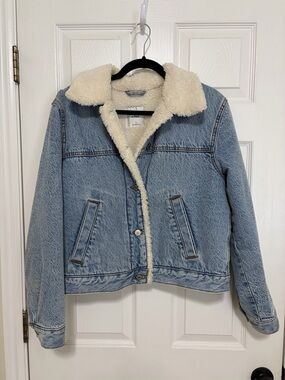 Sherpa Lined Denim Trucker Jacket